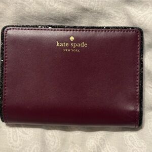 Kate Spade Maroon and Black Wallet